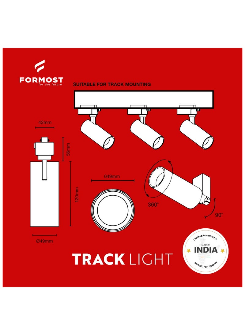 FORMOST - FORMOST Track Light COB | Indoor Ceiling Focus Light | Adjustable LED Wall Surface Mounted | 360° Rotatable Spot Light | Warm White(30W, Pack of 1) - Image 1
