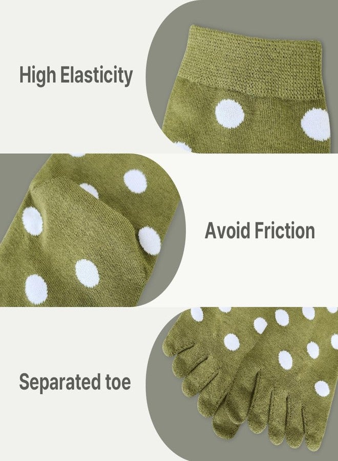 HOMSSEM Womens Girls Toe Socks Five Fingers Cute Colorful Ankle Athletic Running Toe Seperated (Bubble Pop 5Pair) - Image 3