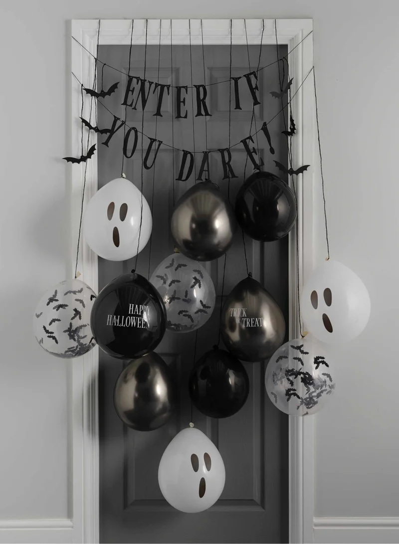 Ginger Ray Balloon Door Kit - Enter If you Dare Bunting with Balloons - Black