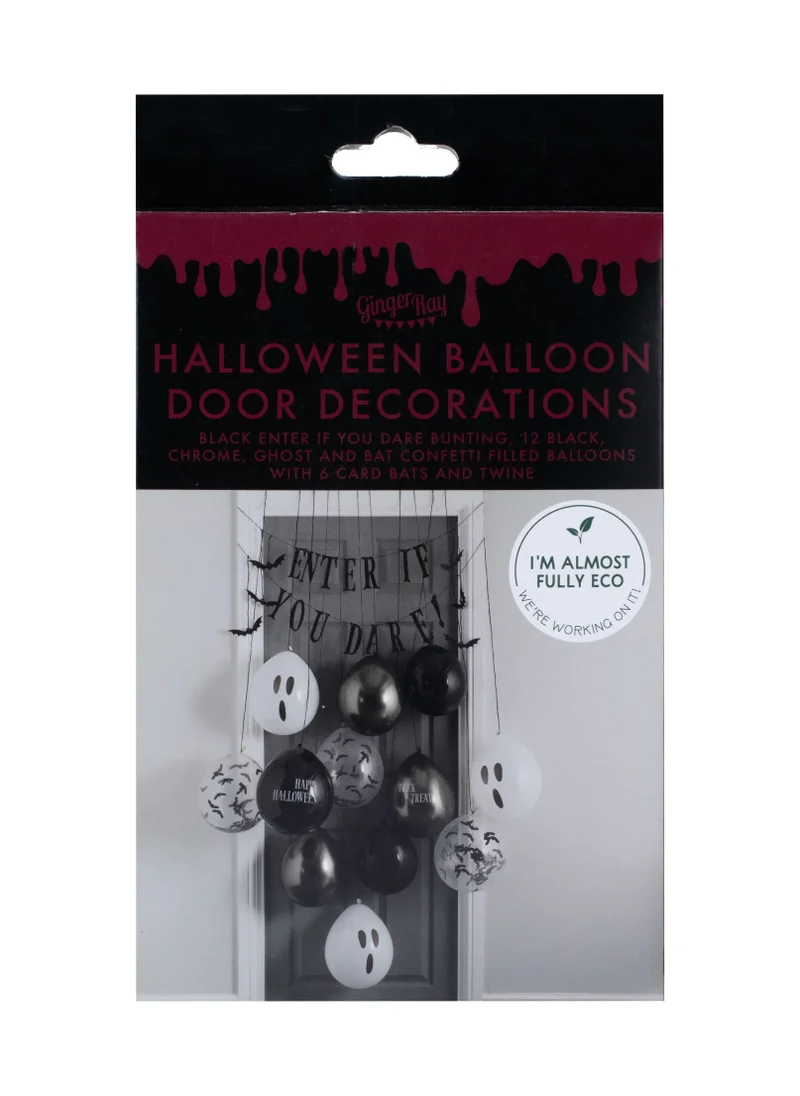Ginger Ray Balloon Door Kit - Enter If you Dare Bunting with Balloons - Black