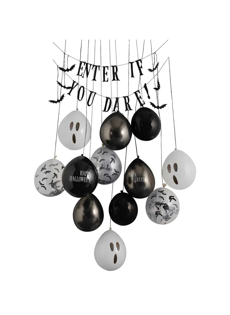 Ginger Ray Balloon Door Kit - Enter If you Dare Bunting with Balloons - Black