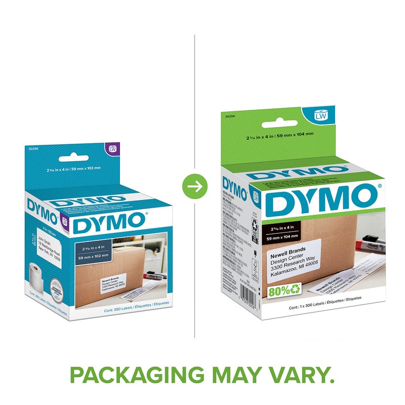 DYMO Authentic LW Large Shipping Labels DYMO Labels for LabelWriter Label Printers Print Up to 6-Line Addresses 2-5/16" x 4" 1 Roll of 300 - Image 2