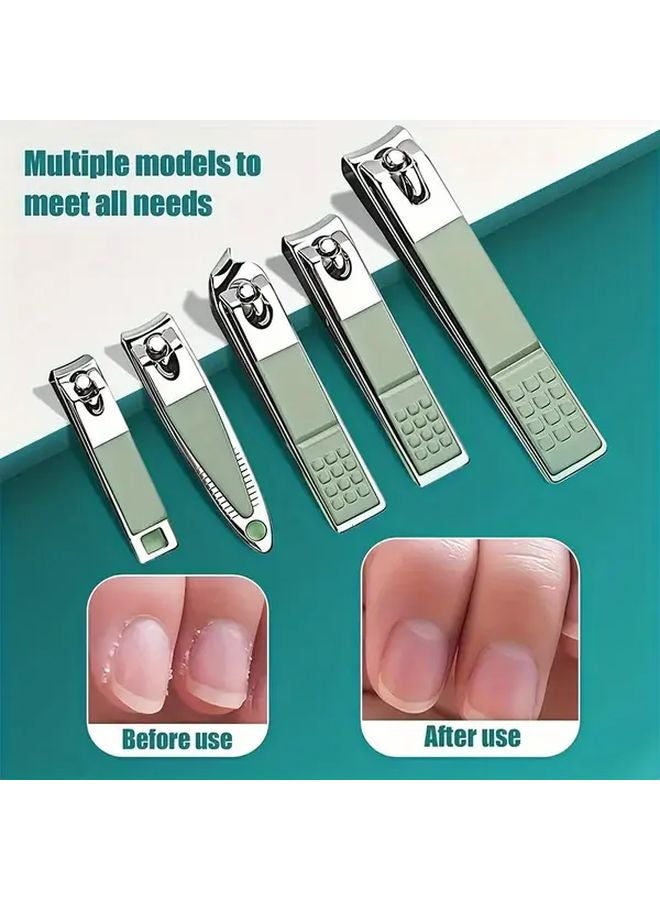 35 Pcs Professional Nail Clipper Manicure Pedicure Set Matcha Green Portable Case - Image 3