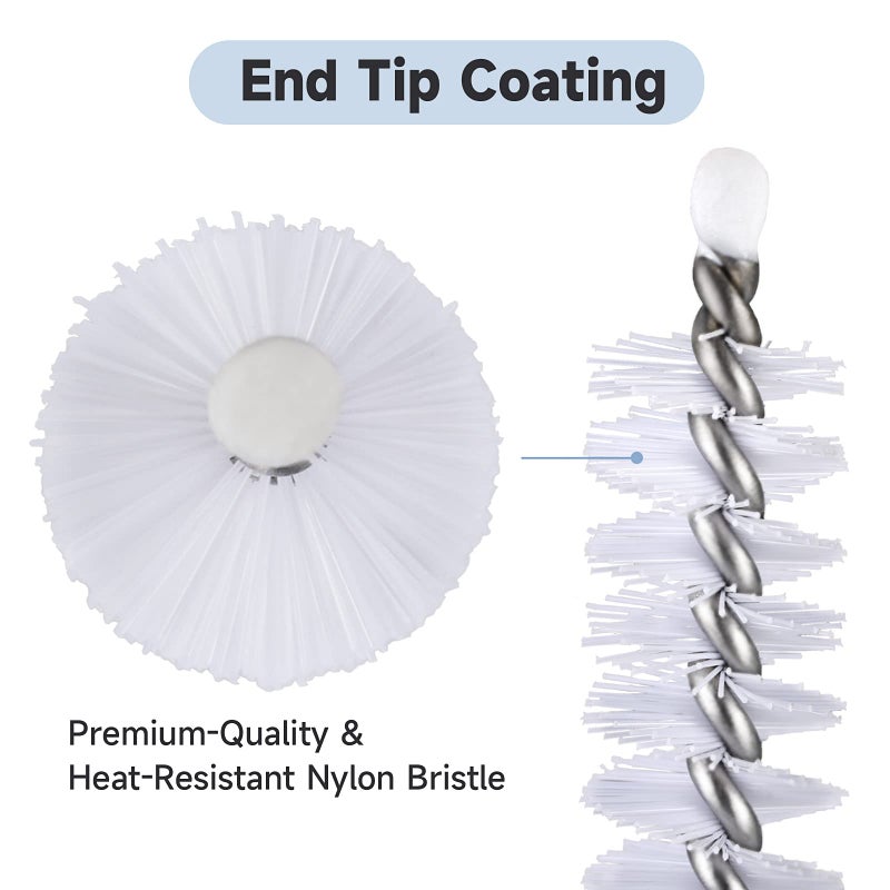 Mt.Jun Heavy-Duty Straw Cleaner Brush Set – 10-Inch, 4 Pack with 4 Diameters (Perfect for Thin to Smoothie Straws), Full Coverage Bristles, Ergonomic Grip Handle - Image 4