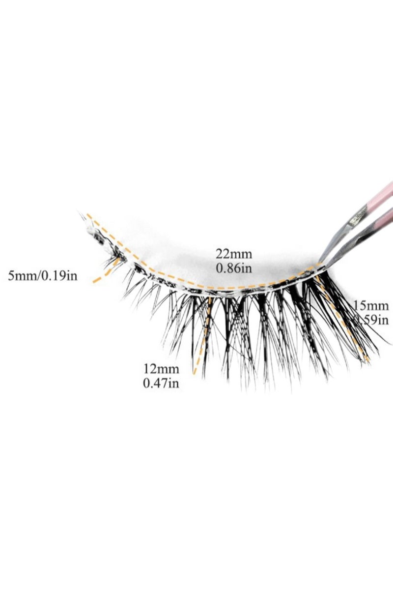 Natural Extended Half-Eye False Eyelashes with Transparent Band, 5 Pairs, Suitable for All Eye Shapes - Image 3