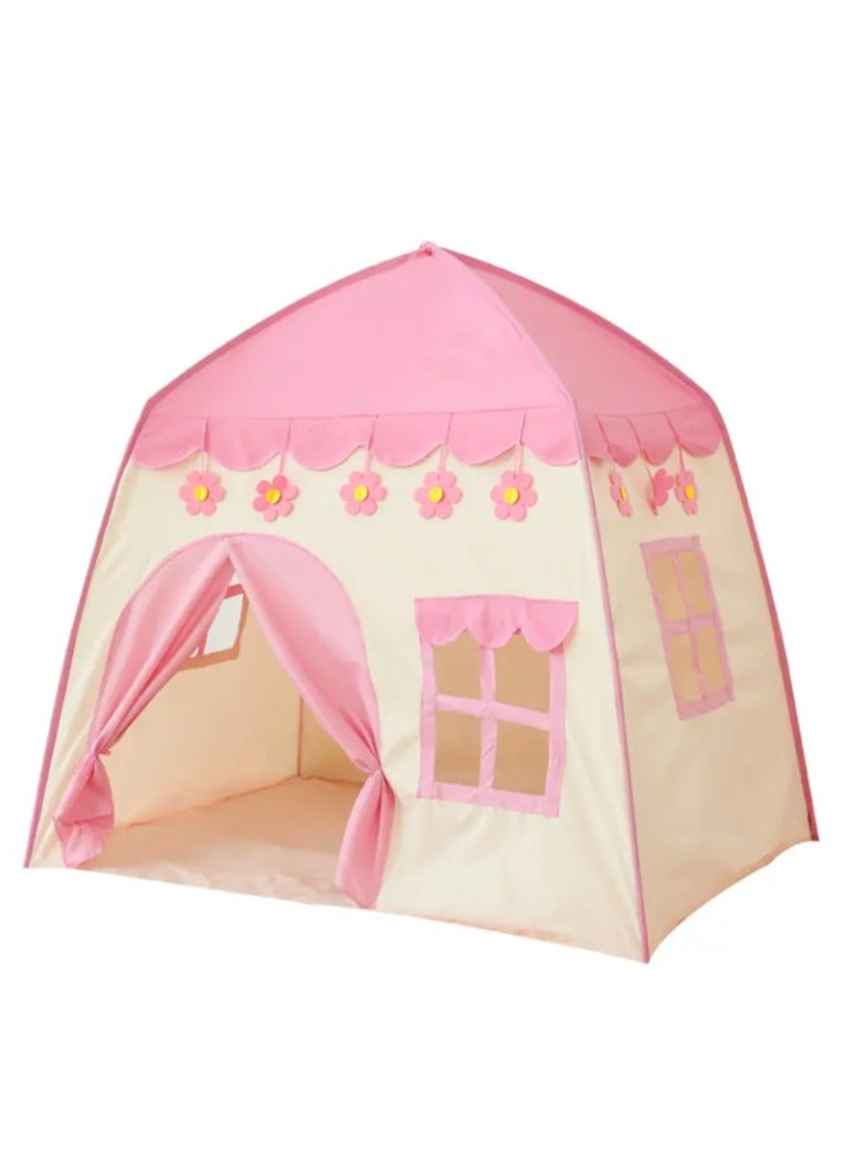BLOOMING TIME Kids Tent Baby Princess Game Children Birthday Gift Pink Flowers Teepee House Outdoor Castle Playing Kids Tents Indoor - Image 1