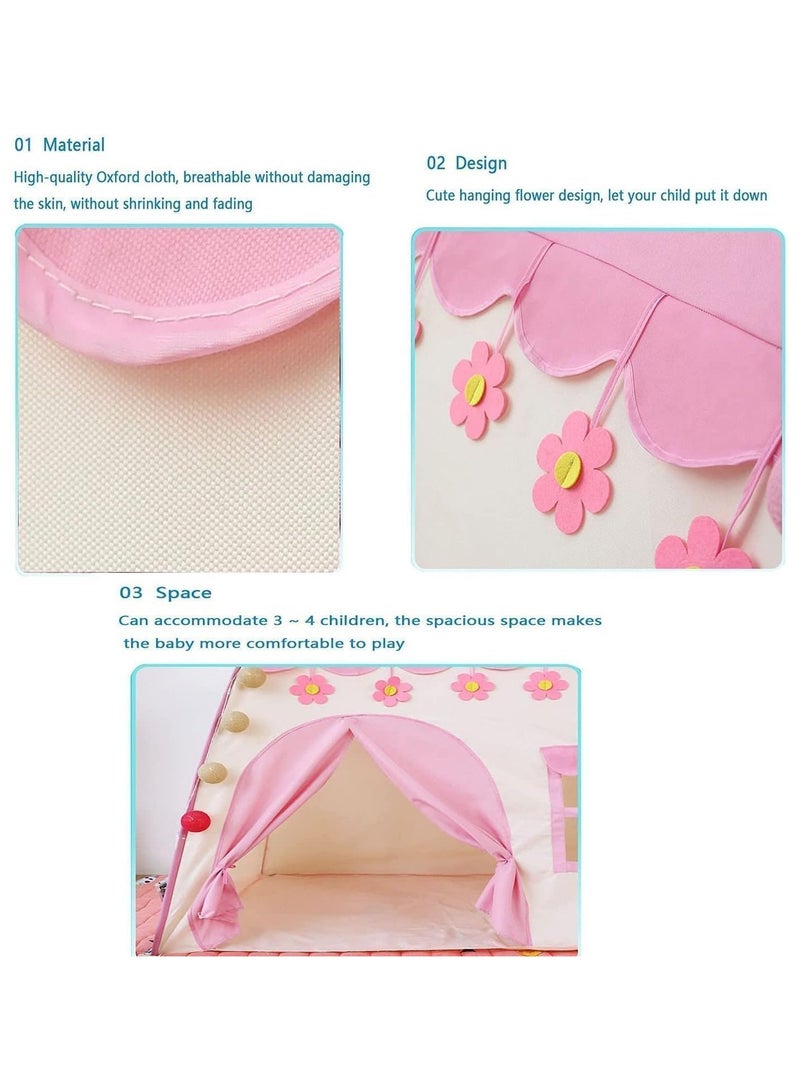 BLOOMING TIME Kids Tent Baby Princess Game Children Birthday Gift Pink Flowers Teepee House Outdoor Castle Playing Kids Tents Indoor - Image 5