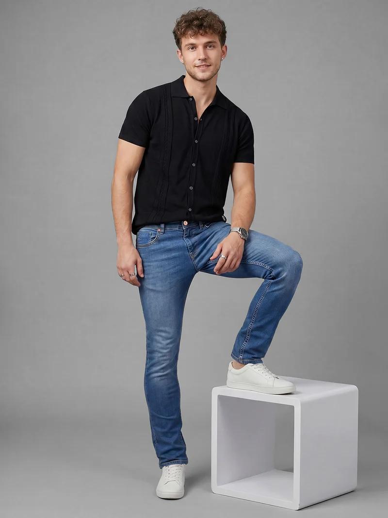 Being Human MID BLUE Men Slim Fit Mid-Rise Light Fade Jeans for Men | Best Price UAE