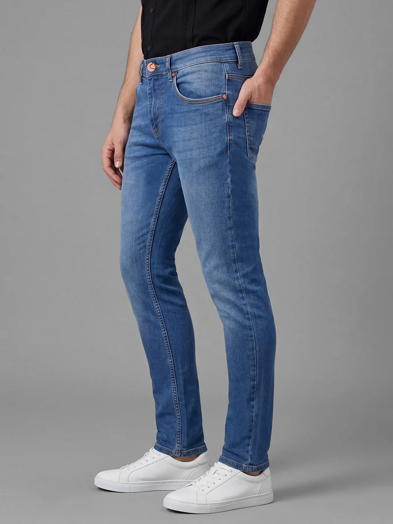Being Human Men Slim Fit Mid-Rise Light Fade Jeans