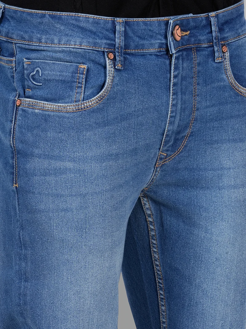 Being Human MID BLUE Men Slim Fit Mid-Rise Light Fade Jeans for Men | Best Price UAE