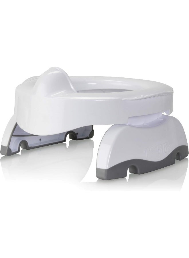 Kalencom Potette Plus Premium 2 in 1 Travel Potty and Toilet Seat Trainer Ring with Built in Pee Guard and Easy-Grip Handles - Image 2