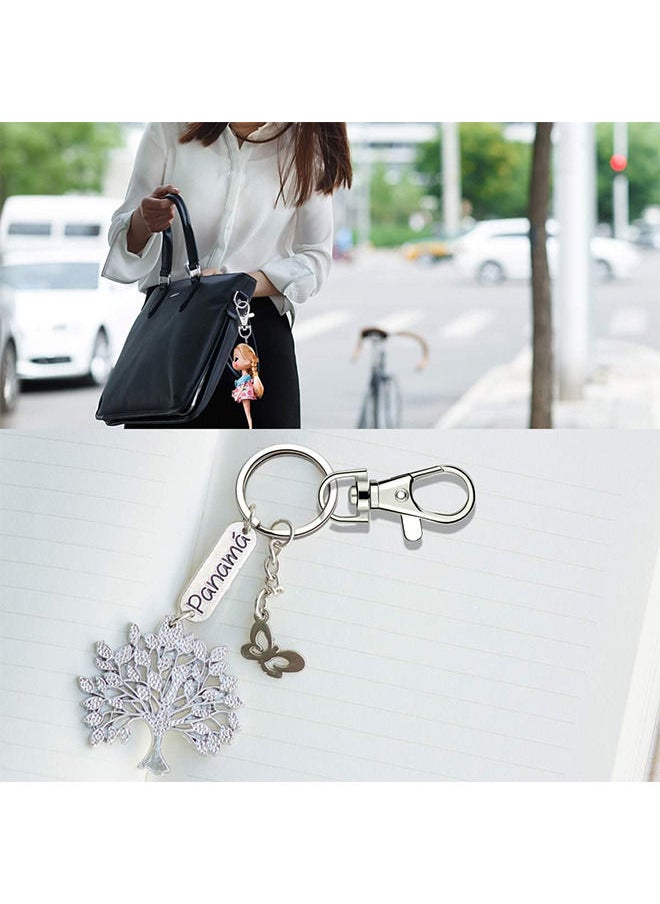 50 PCS Keychain Hooks with Key Rings, Keychain Clip Hooks With Rings for Lanyard Jewelry Making DIY Crafts(25 PCS Metal Lobster Claw Clasps + 25 PCS Split Key Rings)