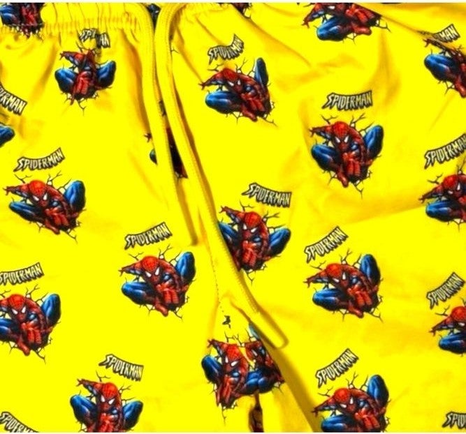 Sedir Kids Swim Shorts Spiderman Spiderman Printed Waist Tied Swimsuit Shorts - Image 3