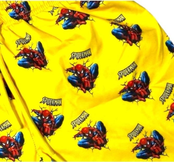 Sedir Kids Swim Shorts Spiderman Spiderman Printed Waist Tied Swimsuit Shorts - Image 2