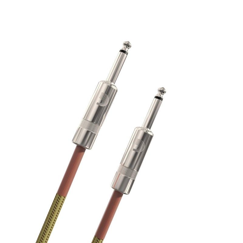 D'Addario Guitar Cable - Guitar Lead - Instrument Cable - Guitar Accessories - Custom Series Braided Cable - 10 Feet/3.05 Meters - Tweed - 1 Pack - Image 2