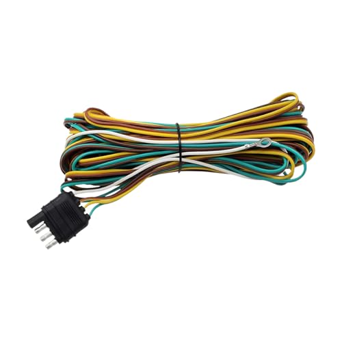 HZEL 22Ft 4 Pin 5 Wire Trailer Wiring Harness 4 Way Flat Towed Vehicle Light Wire Extension Connector Kit with 18 Gauge Ground Universal Towing Harness Connecting Accessories StyleA - Image 1
