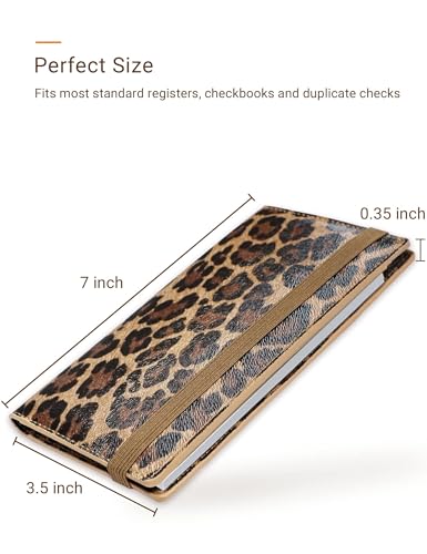 Zreal Checkbook Cover for Women, Dark Leopard — Premium Vegan Leather Holder for Personal Checks, Slim Design with Pen Loop, Clear Divider, Fits Top & Side-Tear Duplicate Checks - Image 3