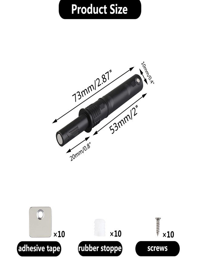 bjsdkff 10 Pcs Magnetic Cabinet Locks, Magnetic Cabinet Door Catch, Push to Open Cabinet Hardware, Cabinet Door Latch for Closure Cabinet Drawer Wardrobe Kitchen Door (Trumpet) - Image 2