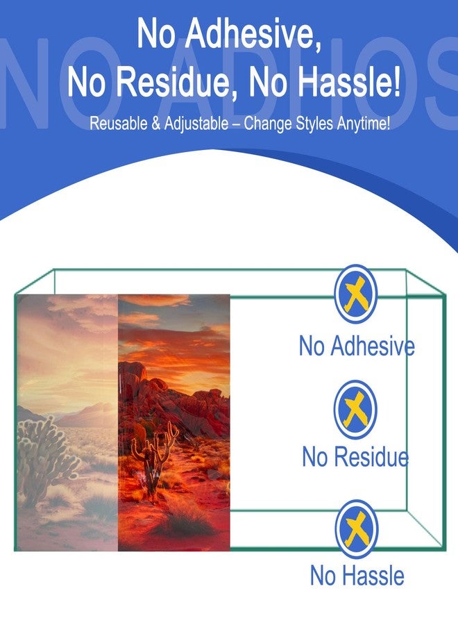 CICK SEED Aquarium Background & Terrarium Background - Ultra HD Static Cling, Tape-Free, Desert Sunset Design for Reptile Tank Decorations, Perfect for Bearded Dragon and Leopard Gecko Tanks 17.7 X 47.2 Inches - Image 3