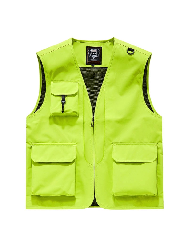 Men'S Vest For Outdoor Casual Fishing And Pography, V-Neck Workwear Vest With Multiple Pockets, Thin Style Gilet - Image 2