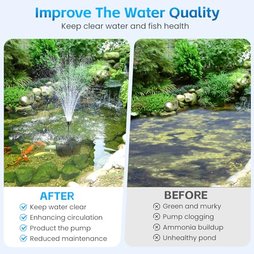 FEOXSHAL Pond Filter with Fountain Pump Kits 660GPH Pond Pump and Filter Kit with 50W Submersible Water Pump Pond Filters for Outdoor Ponds Clean Koi Pond Filter - Image 3