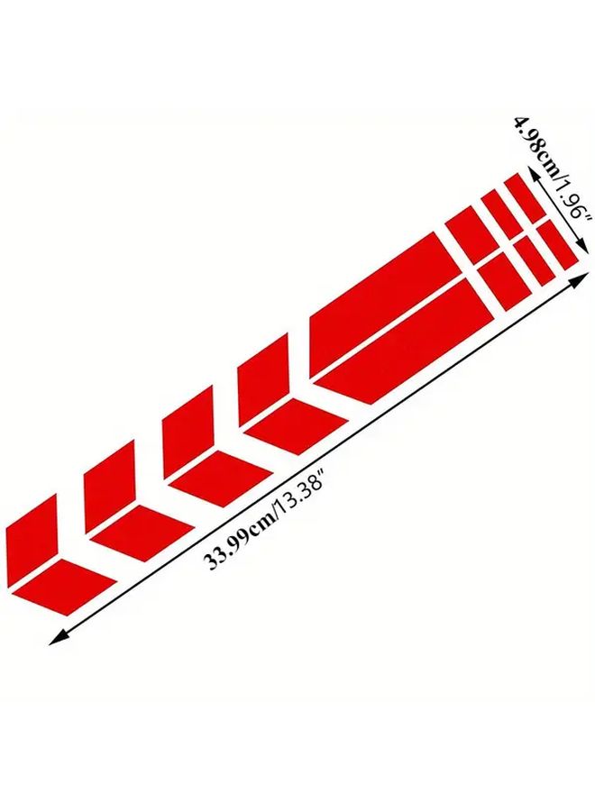 2pcs Motorcycle Fender Stickers With Arrow Stripe And Shield Decals Reflective Safety Wheel Decals Red Easy Peel And Stick Adhesive For Night Riding Visibility Motorcycle Accessories Decals And Graphics Helmet Accessories - Image 2