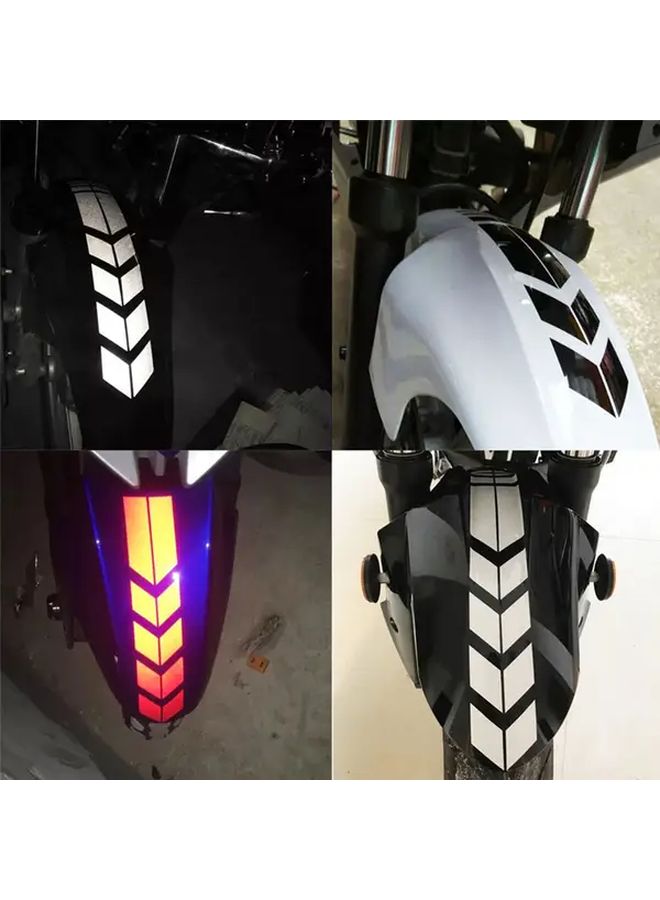 2pcs Motorcycle Fender Stickers With Arrow Stripe And Shield Decals Reflective Safety Wheel Decals Red Easy Peel And Stick Adhesive For Night Riding Visibility Motorcycle Accessories Decals And Graphics Helmet Accessories - Image 5