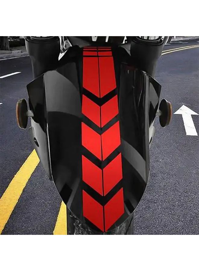 2pcs Motorcycle Fender Stickers With Arrow Stripe And Shield Decals Reflective Safety Wheel Decals Red Easy Peel And Stick Adhesive For Night Riding Visibility Motorcycle Accessories Decals And Graphics Helmet Accessories - Image 3