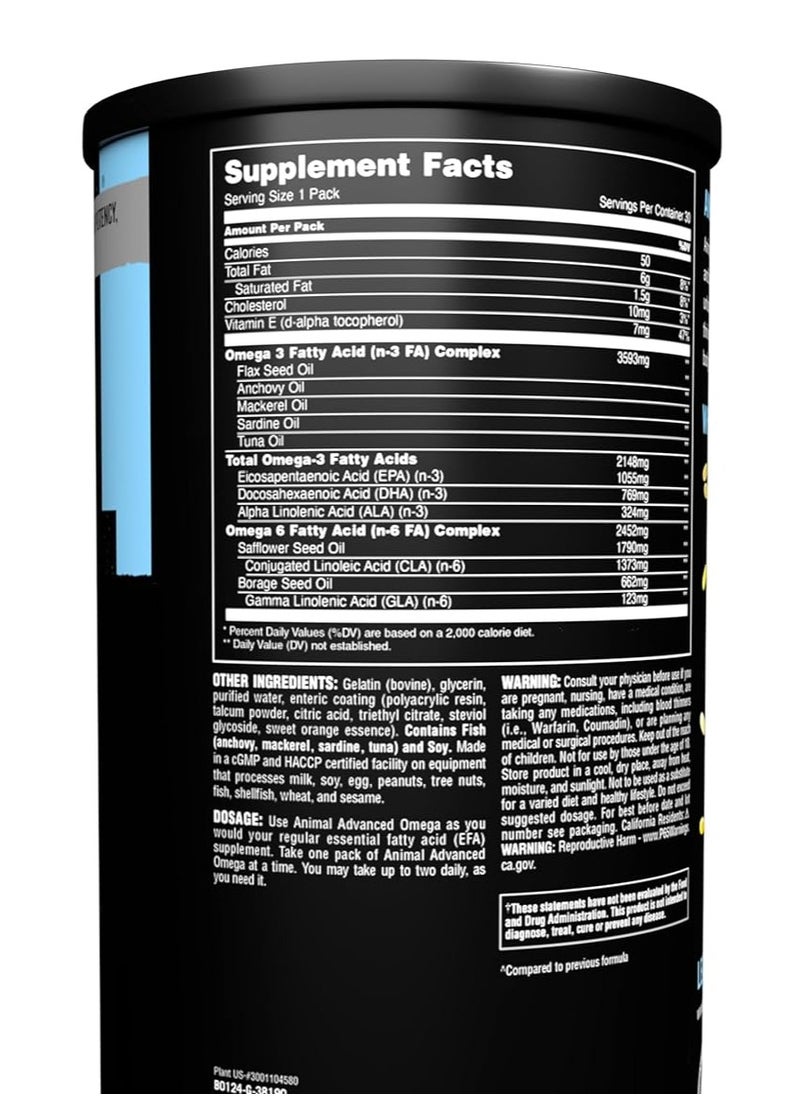 ANIMAL Advanced Omega-3 And EFAS - 30 Pack  - Image 2