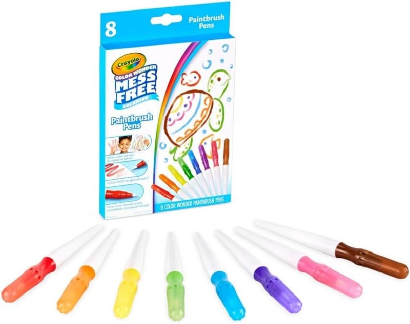 Crayola Color Wonder Paintbrush Pens, Mess Free Paint Set for Kids, 8ct Refill, 3+ - Image 1