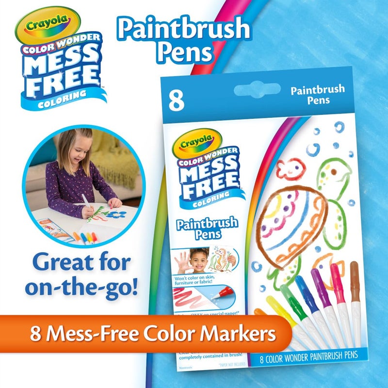Crayola Color Wonder Paintbrush Pens, Mess Free Paint Set for Kids, 8ct Refill, 3+ - Image 4