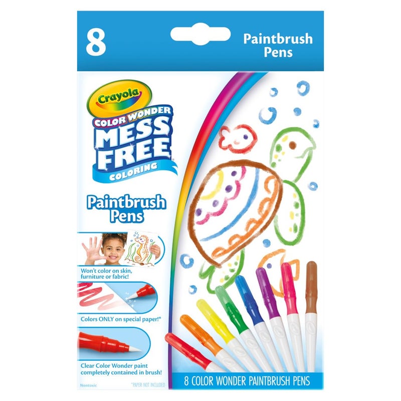 Crayola Color Wonder Paintbrush Pens, Mess Free Paint Set for Kids, 8ct Refill, 3+ - Image 2