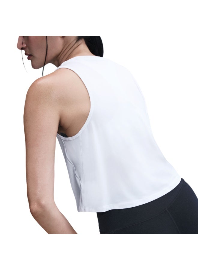 Nike Women’s Nike One Classic Dri-FIT Crop Tank White - Image 3