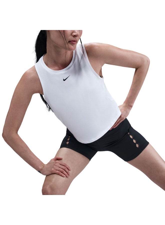 Nike Women’s Nike One Classic Dri-FIT Crop Tank White - Image 2