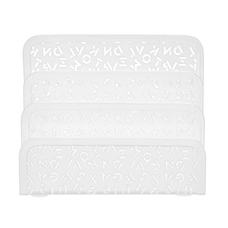 White Iron Desktop Letter Organizer Mail Holder With European Pattern For Office Storage - Image 2