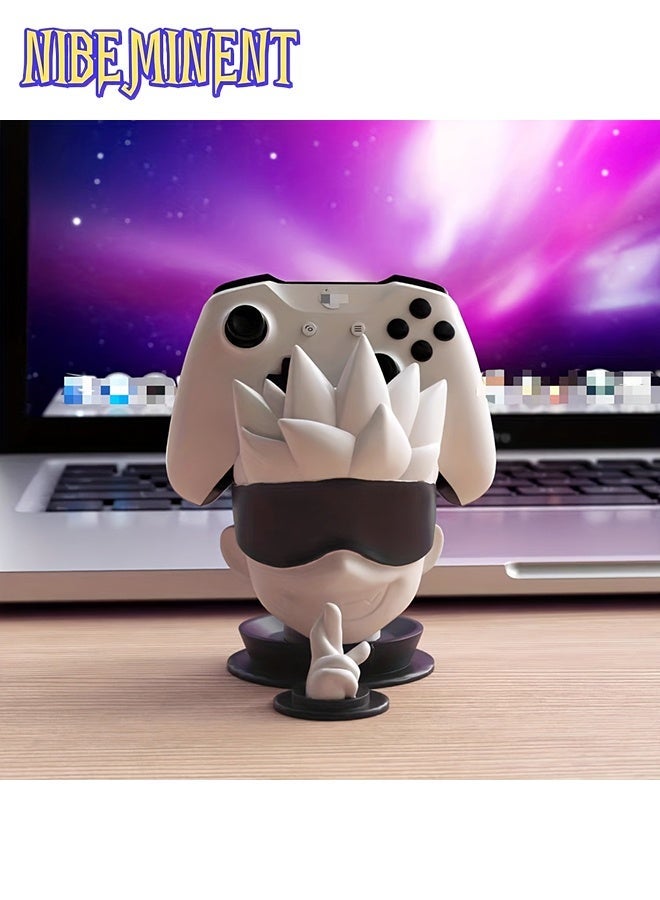 NIBEMINENT 2pcs/Set Blindfolded Big Head Statue Game Controller Stand And Gesture Ornament, Compatible with PS4/PS5, NS Pro Controller - Single Stand, Game Controller Display Base, Cyberpunk Themed Decor - Image 4