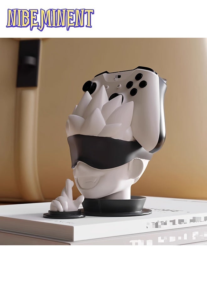 NIBEMINENT 2pcs/Set Blindfolded Big Head Statue Game Controller Stand And Gesture Ornament, Compatible with PS4/PS5, NS Pro Controller - Single Stand, Game Controller Display Base, Cyberpunk Themed Decor - Image 5