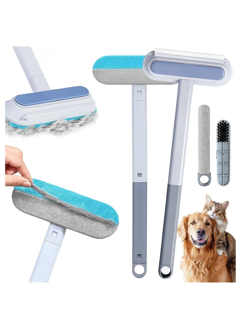 2pack Pet Hair Remover for Furniture,4 in1 Reusable Effective Lint Brush for Dog Cat Hair Extendable Multifunctional Double Sided Cleaning Tool,Gentle on Couches,Carpets Clothes,Bedding - Image 1