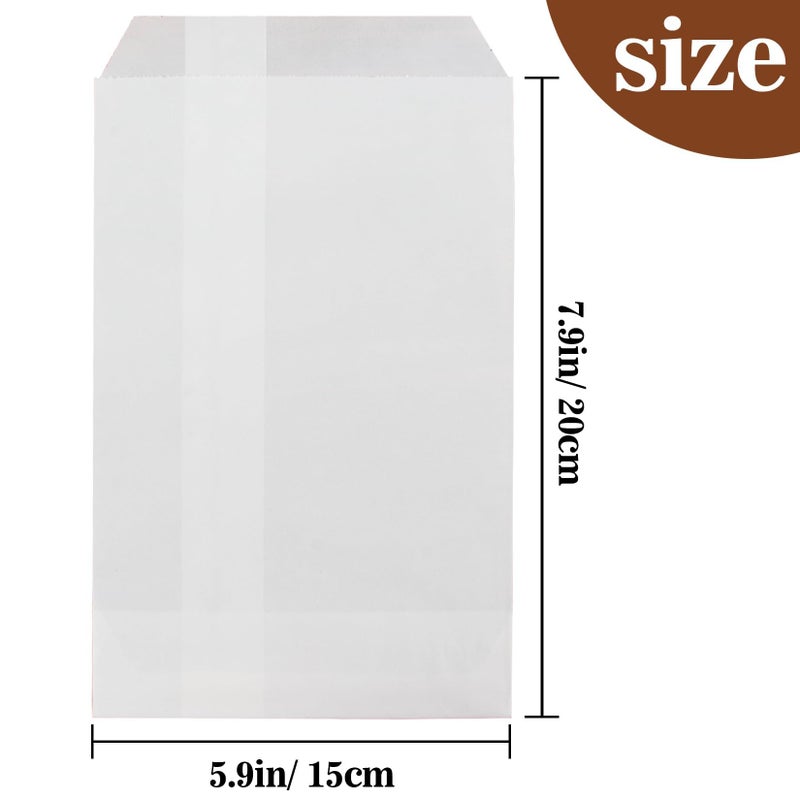 MAQIHAN 100 Wax Paper Sandwich Bags - 6"x8" Glassine Bags, Translucent Envelopes for Food Take Out, Snack, Bakery, Cookies, Treats, Sandwiches, Soaps, Gift Card Packaging - Image 3