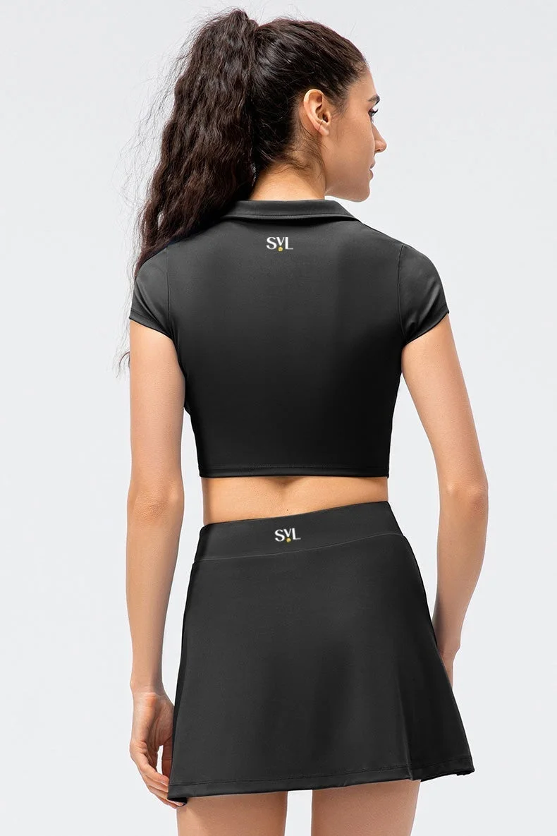 Svl Black Court & Confidence Padel & Tennis Crop Top for Women | Best Price UAE