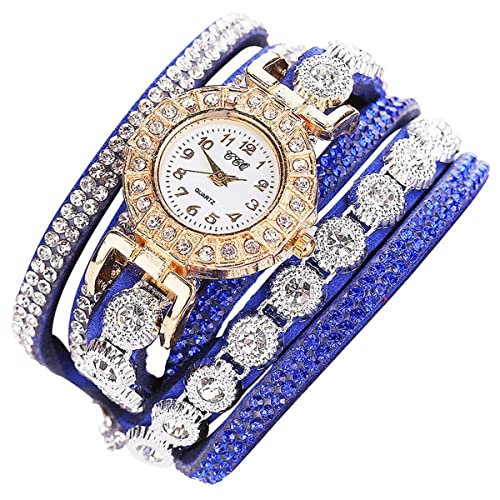 CdyBox Fashion Women Lady Analog Quartz Rhinestone Watch Bracelet Winding Wrap Wristwatches (4 Pack) - Image 2