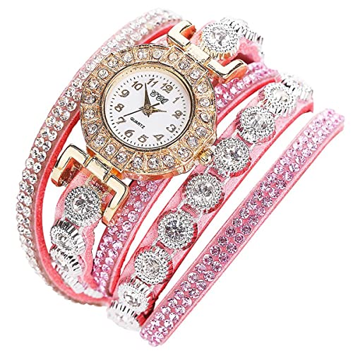CdyBox Fashion Women Lady Analog Quartz Rhinestone Watch Bracelet Winding Wrap Wristwatches (4 Pack) - Image 3