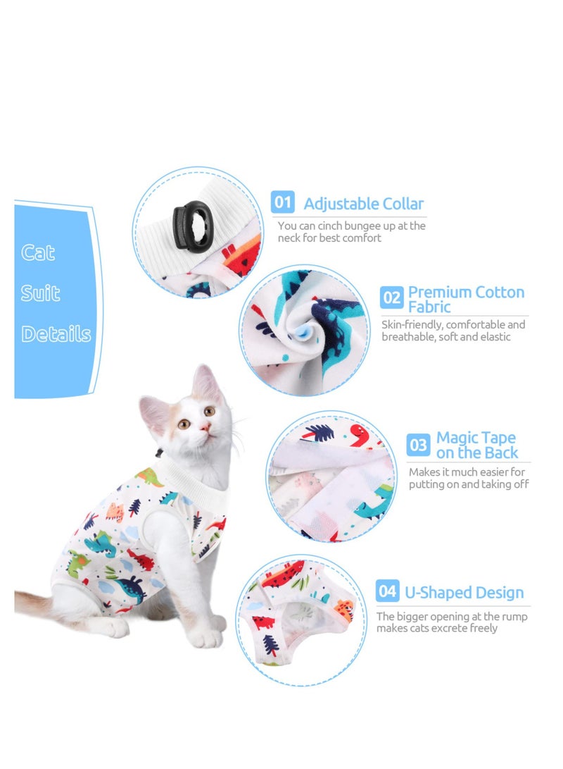 Excefore Cat Recovery Suit, Breathable Cat Surgery Recovery Suit, Cat Onesie for Cats After Surgery, Abdominal Wound Protector, Professional Bandages Cone E-Collar Alternative for Small Male & Female Pets - Image 3