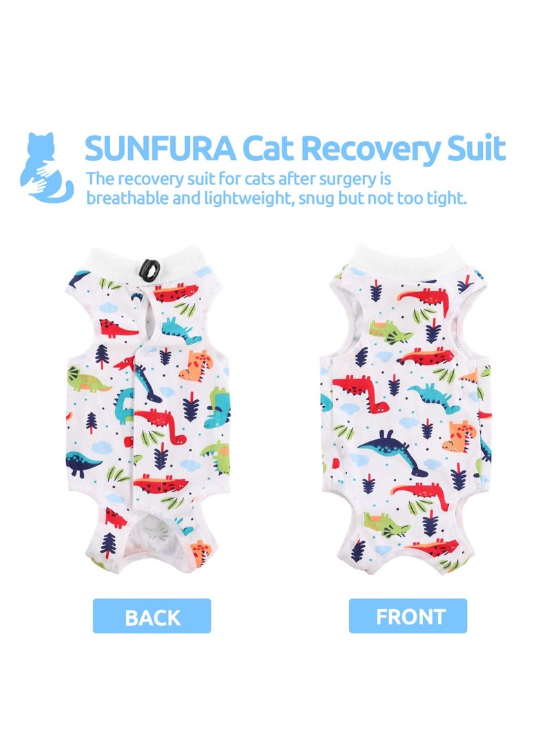 Excefore Cat Recovery Suit, Breathable Cat Surgery Recovery Suit, Cat Onesie for Cats After Surgery, Abdominal Wound Protector, Professional Bandages Cone E-Collar Alternative for Small Male & Female Pets - Image 2