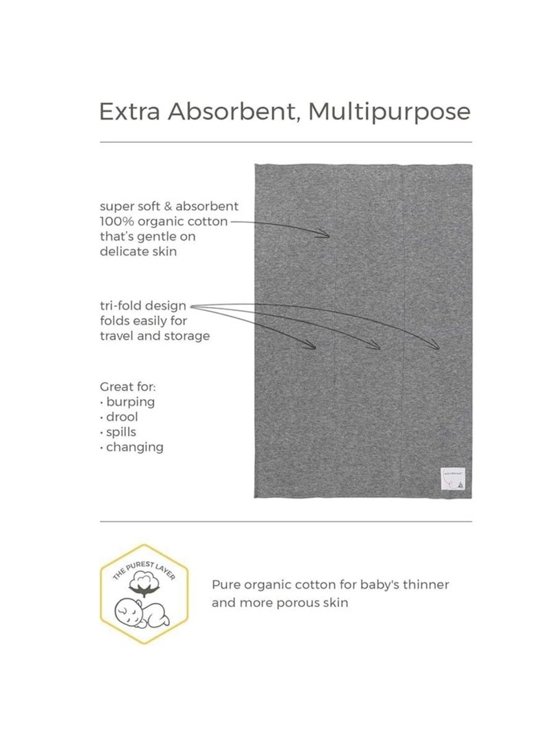 Burts Bees - Burts Bees Baby Infant Burp Cloths, 100% Organic Cotton Extra Absorbent Soft Fabric Drool Cloths, 5-Pack Newborn Must-Have Essential Large Burping Cloths, One Size 17 x 11.75 Inches - Image 1