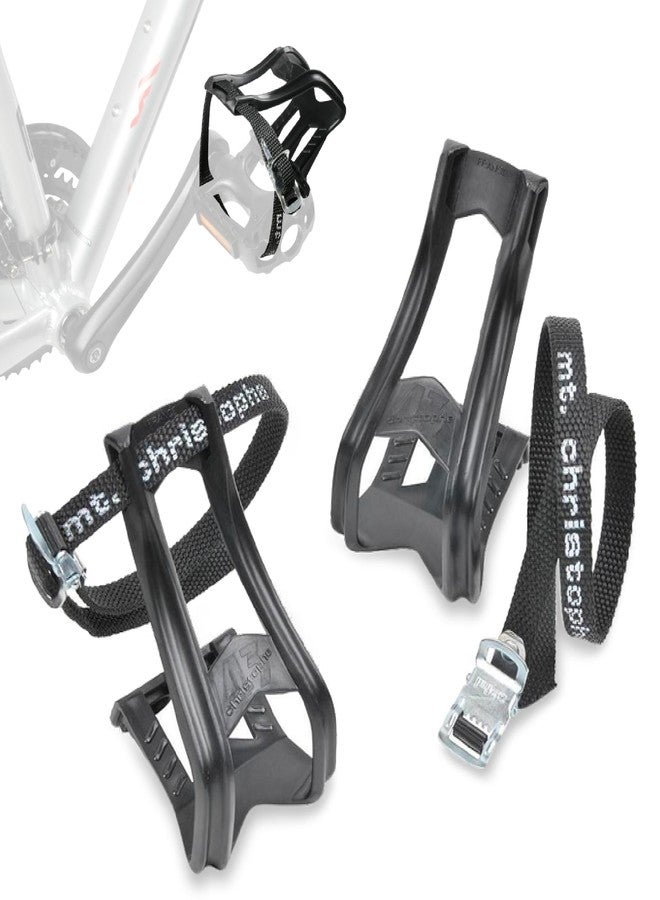 Zefal Toe-Clips L/XL + Christophe 515XL Toe-Straps Set – Technopolymer Double-Pronged Clips with 440mm Braided Straps | Durable Foot Retention for Commuting, Touring & Urban Cycling - Image 1