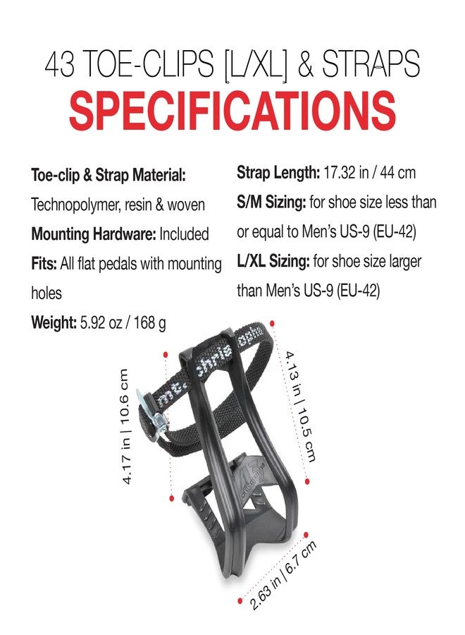 Zefal Toe-Clips L/XL + Christophe 515XL Toe-Straps Set – Technopolymer Double-Pronged Clips with 440mm Braided Straps | Durable Foot Retention for Commuting, Touring & Urban Cycling - Image 5