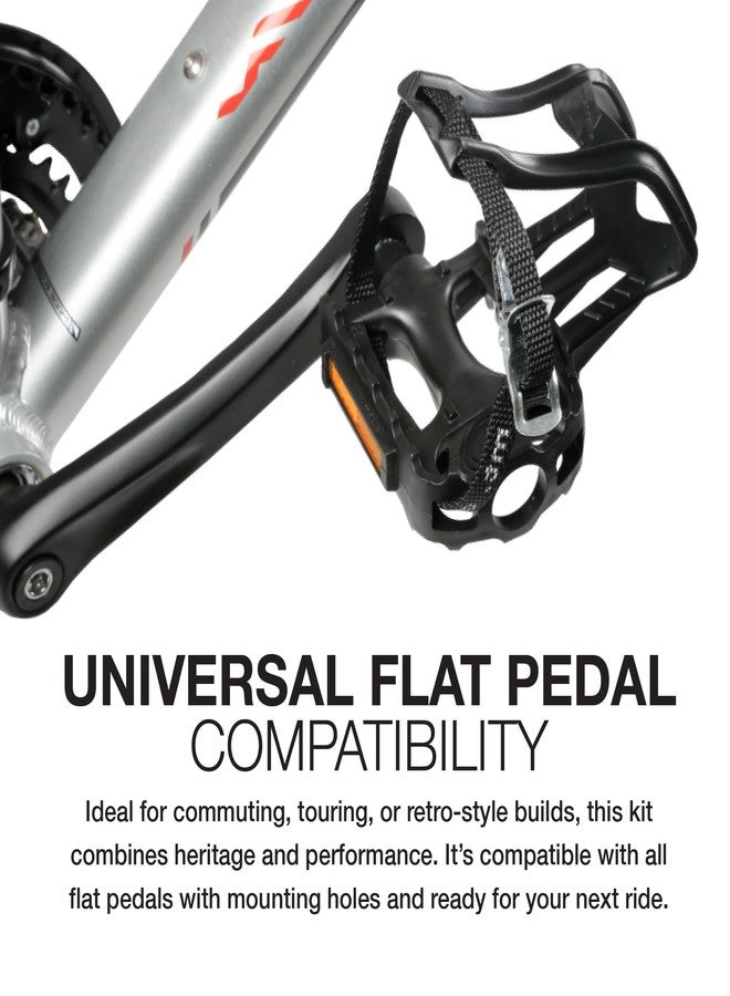 Zefal Toe-Clips L/XL + Christophe 515XL Toe-Straps Set – Technopolymer Double-Pronged Clips with 440mm Braided Straps | Durable Foot Retention for Commuting, Touring & Urban Cycling - Image 3