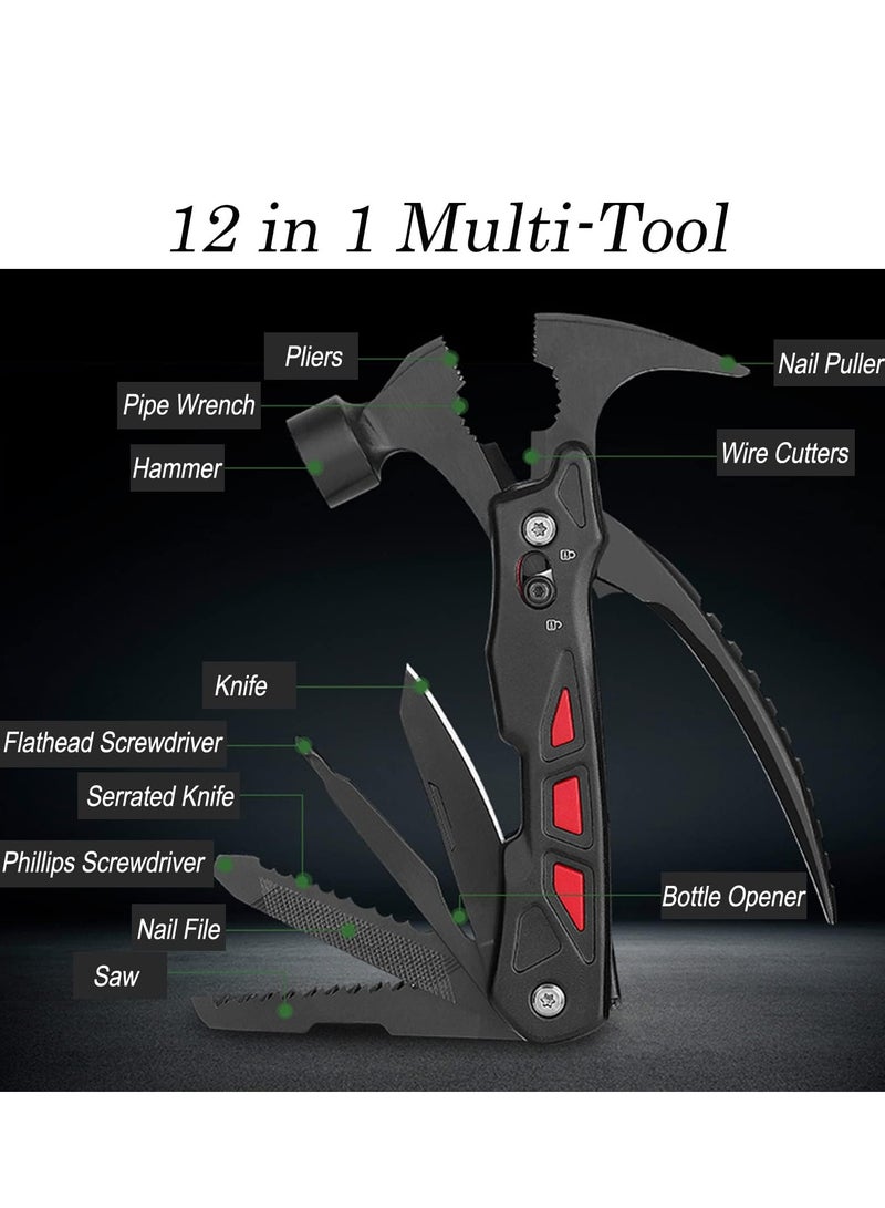 SYOSI Multitool Hammer, Portable 12in1 Multi Tool Gadgets for Men, Camping Accessories Survival Gear, Emergency Tool Hammer for Home or Car, Unique Gifts for Him Boyfriend Husband - Image 2