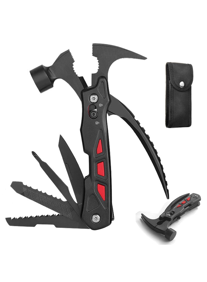 SYOSI Multitool Hammer, Portable 12in1 Multi Tool Gadgets for Men, Camping Accessories Survival Gear, Emergency Tool Hammer for Home or Car, Unique Gifts for Him Boyfriend Husband - Image 1